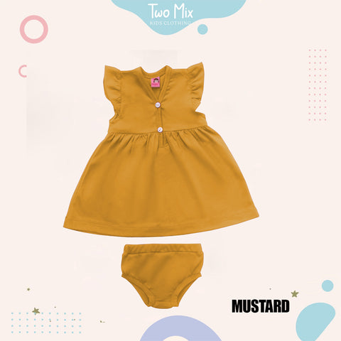 TWO MIX Short Sleeve Dress - Rok Bayi Perempuan - Rok Dress Anak Perempuan Rumah Santai usia 0-3 Tahun 4218