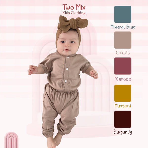 TWO MIX - Short Pajama 0Y 1Y 2Y 3Y - Piyama Anak - Baju Tidur Anak Bayi Bahan Katun Combed 0-3 Tahun 4221