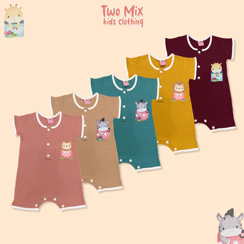 Two Mix Jumper Bayi Playsuit Lucu - Bodysuit Jumpsuit Baby Newborn 0 1 2 Tahun 4298