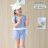 Two Mix - Baju Setelan Anak Perempuan Celana Pendek Salur Lucu 1-8 Tahun 4366