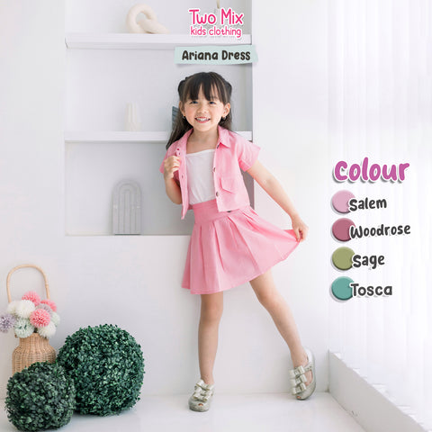 Two Mix - Setelan Baju Rok Anak 1 2 3 4 5 6 Tahun Anak Perempuan Lucu + Tanktop - Ariana Set 4370