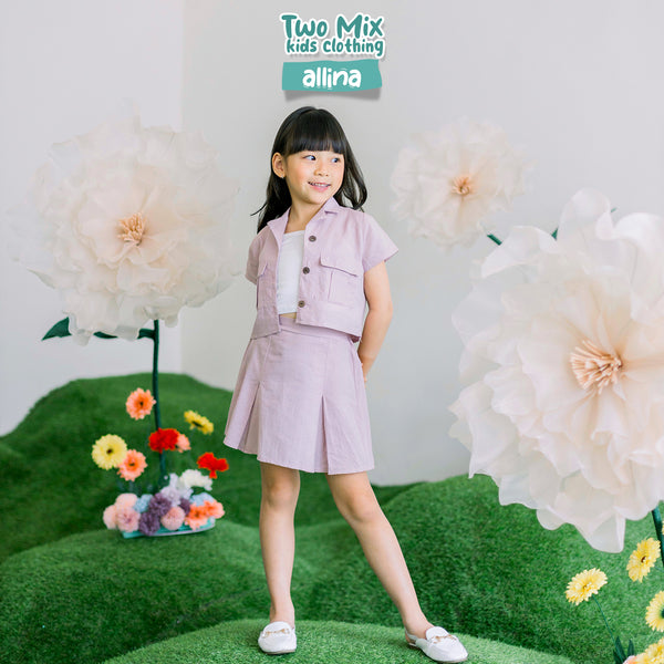 Two Mix Setelan Rok Anak Perempuan - Allina Set Rompi Anak Cewek 1-6 Tahun 4370b