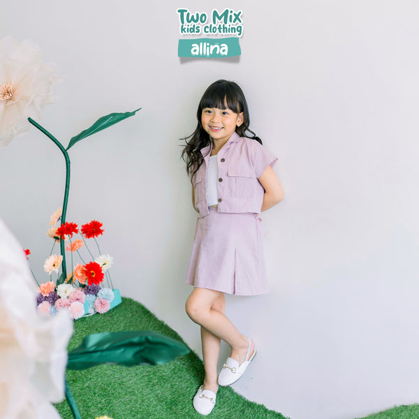 Two Mix Setelan Rok Anak Perempuan - Allina Set Rompi Anak Cewek 1-6 Tahun 4370b
