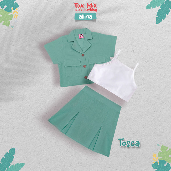 Two Mix Setelan Rok Anak Perempuan - Allina Set Rompi Anak Cewek 1-6 Tahun 4370b