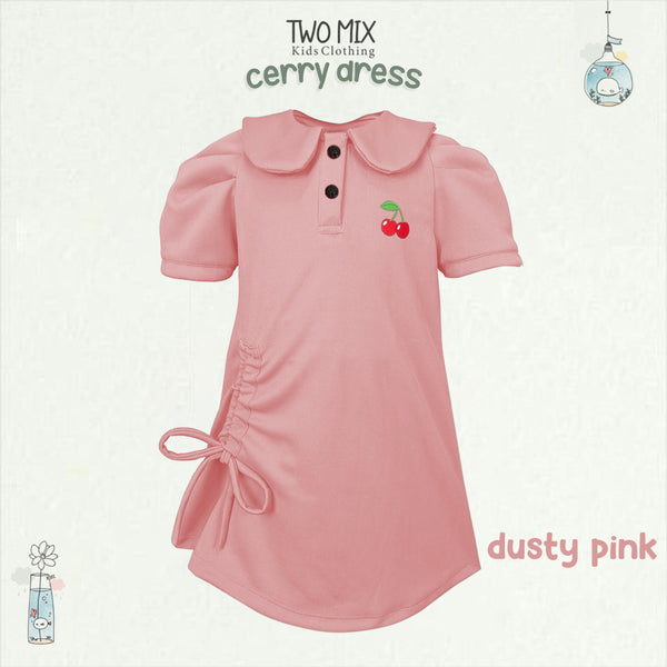 Two Mix - Baju Anak Perempuan Lucu - Cherry Dress Pakaian Anak Cewek 1 2 3 4 5 6 7 8 Tahun 4372B
