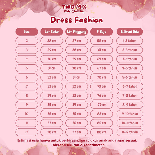 Two Mix - Dress Anak Perempuan Lucu - Baju Santai Anak Cewek Kasual Stylish 1-12 Tahun 4438