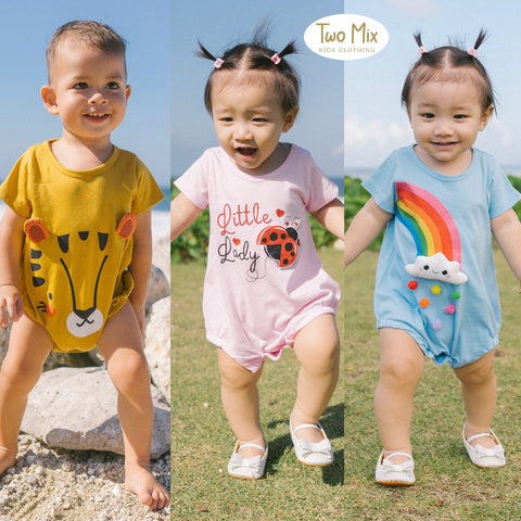 Two Mix Baju Romper Jumper Bayi Perempuan 4306 A, B, C
