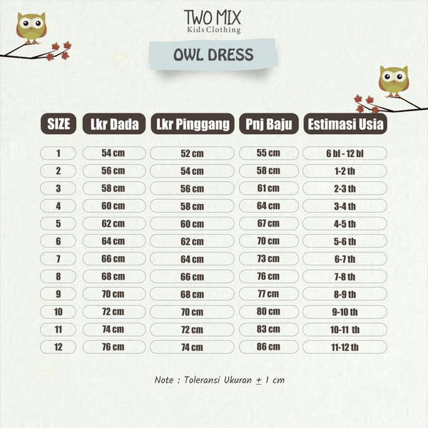 Two Mix - Baju Anak Perempuan Lucu  - Dress Anak Cewek Natal Christmas Free Tas Owl 1-12 Tahun 4079