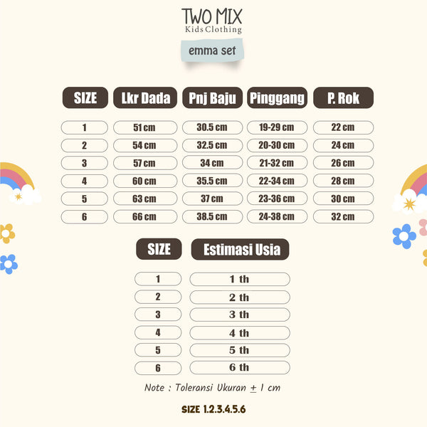 Two Mix - Setelan Anak Perempuan Kotak - Stelan Baju Anak Cewek Lucu Fashion 1-6 Tahun 4365A