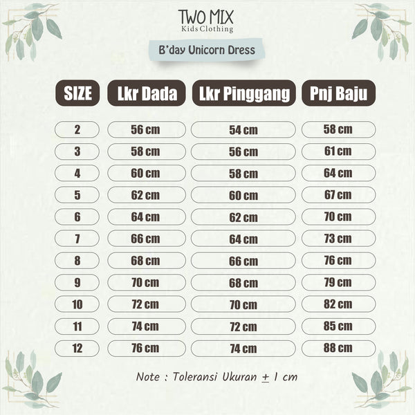 Two Mix - Dress Anak Cewek Unicorn - OOTD Baju Anak Perempuan 1-12 Tahun 4367