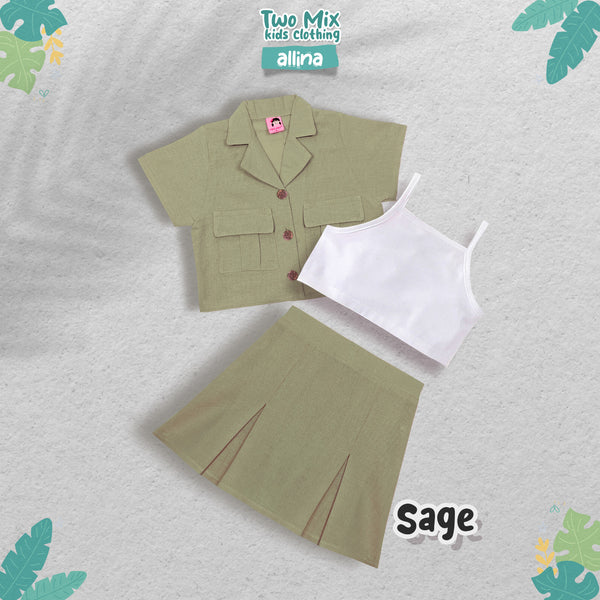 Two Mix Setelan Rok Anak Perempuan - Allina Set Rompi Anak Cewek 1-6 Tahun 4370b