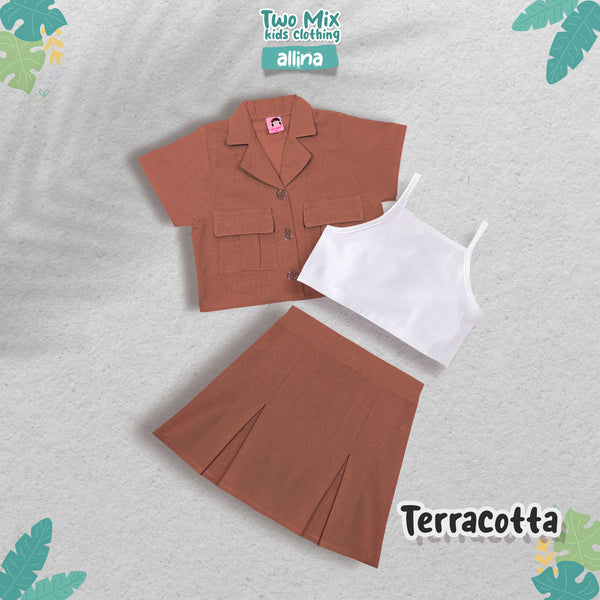 Two Mix Setelan Rok Anak Perempuan - Allina Set Rompi Anak Cewek 1-6 Tahun 4370b