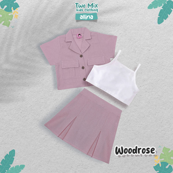 Two Mix Setelan Rok Anak Perempuan - Allina Set Rompi Anak Cewek 1-6 Tahun 4370b