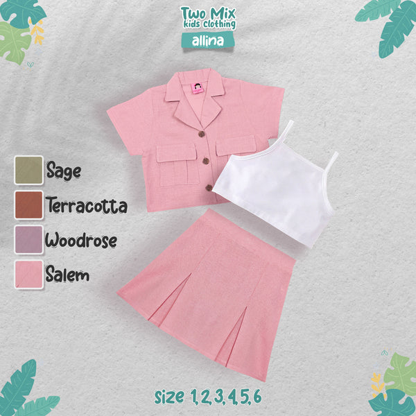 Two Mix Setelan Rok Anak Perempuan - Allina Set Rompi Anak Cewek 1-6 Tahun 4370b