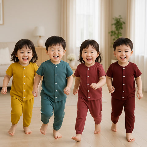 TWO MIX - Short Pajama 0Y 1Y 2Y 3Y - Piyama Anak - Baju Tidur Anak Bayi Bahan Katun Combed 0-3 Tahun 4221