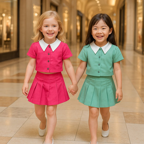 Two Mix - Evalina Set Setelan Anak Cewek - One Set Anak Perempuan Katun 1-6 Tahun 4429