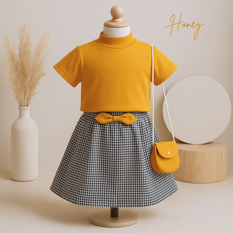 Two Mix - Emilia Setelan Baju Rok Anak Perempuan Gemas + Tas Lucu 1-6 Tahun 4412