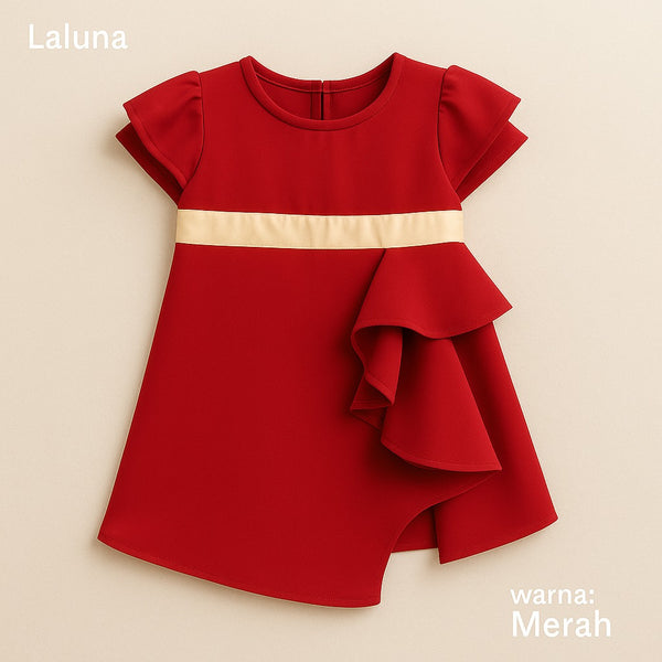 CNY 2024 - Two Mix - Laluna Dress Anak Imlek Perempuan 2024 - Gaun Anak Cewek Lunar Chinese New Year 1-12 Tahun 4390