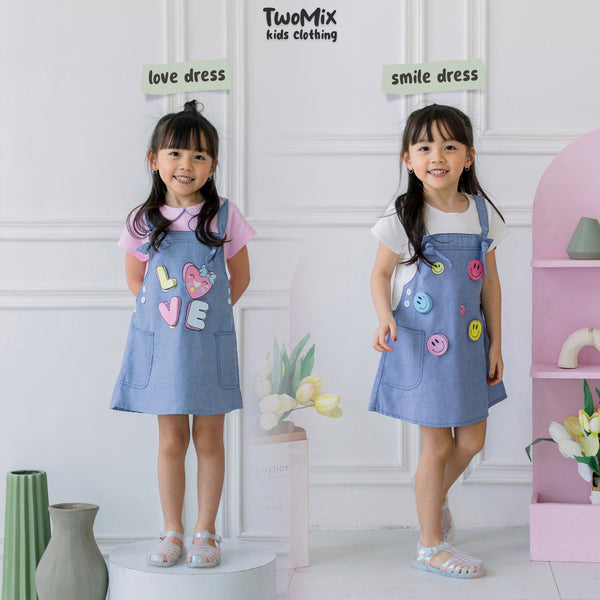Two Mix - Dress Anak Perempuan Lucu - Baju Anak Cewek Jeans 1-8 Tahun 4137C 4137B