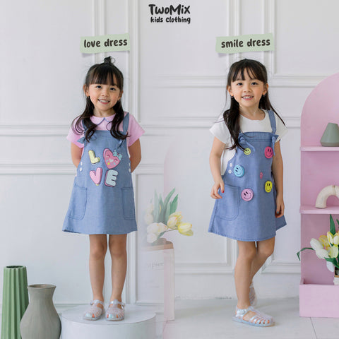 Two Mix - Dress Anak Perempuan Lucu - Baju Anak Cewek Jeans 1-8 Tahun 4137C 4137B