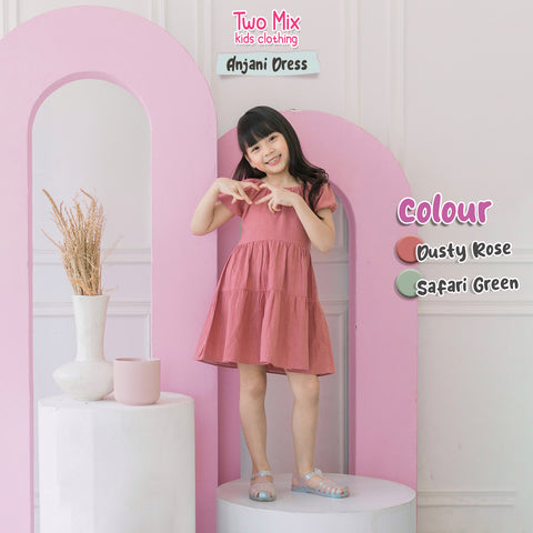 Two Mix - Baju Dress Anak Perempuan Lucu Ruffle - Girls Dress 1-8 Tahun 4342