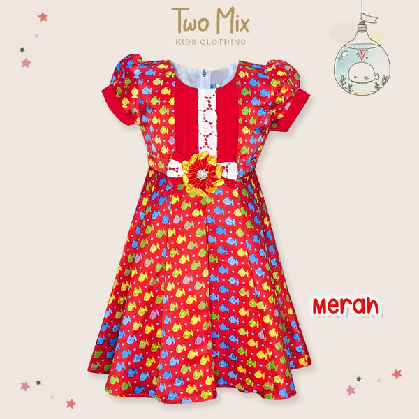 Two Mix Baju Anak Perempuan - Dress Anak Cantik Bahan Satin Usia 1-8 Tahun Y851