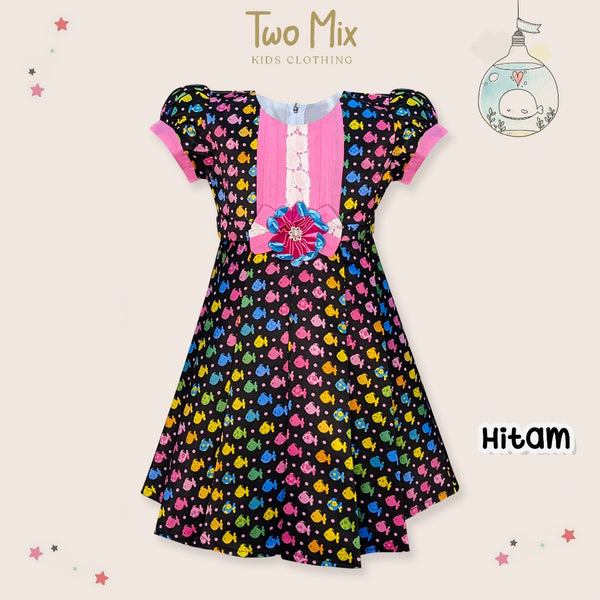 Two Mix Baju Anak Perempuan - Dress Anak Cantik Bahan Satin Usia 1-8 Tahun Y851