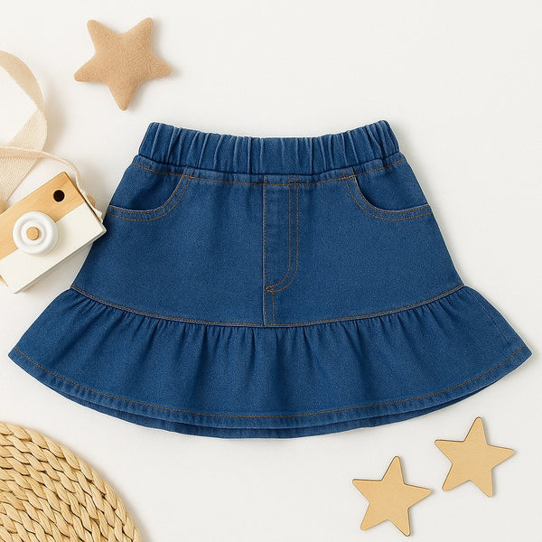 Two Mix - Rok Bawahan Skirt Anak Perempuan Jeans Lucu - Rok Denim Anak Cewek Usia 1-8 Tahun Z01