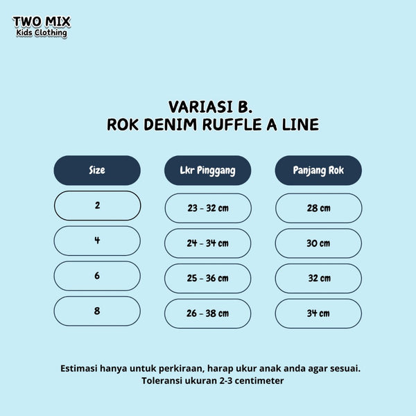 Two Mix - Rok Bawahan Skirt Anak Perempuan Jeans Lucu - Rok Denim Anak Cewek Usia 1-8 Tahun Z01