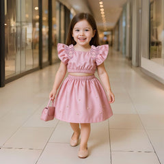 Two Mix - One Set Baby Anak Cewek Korean Style - Setelan Crop Top Mini Skirt 0-4 Tahun Y898