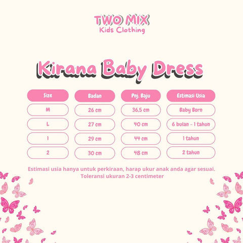 Two Mix - Kirana Baby Dress Anak Bayi Cewek Lucu Lebaran Newborn 0-24 Bulan 4422