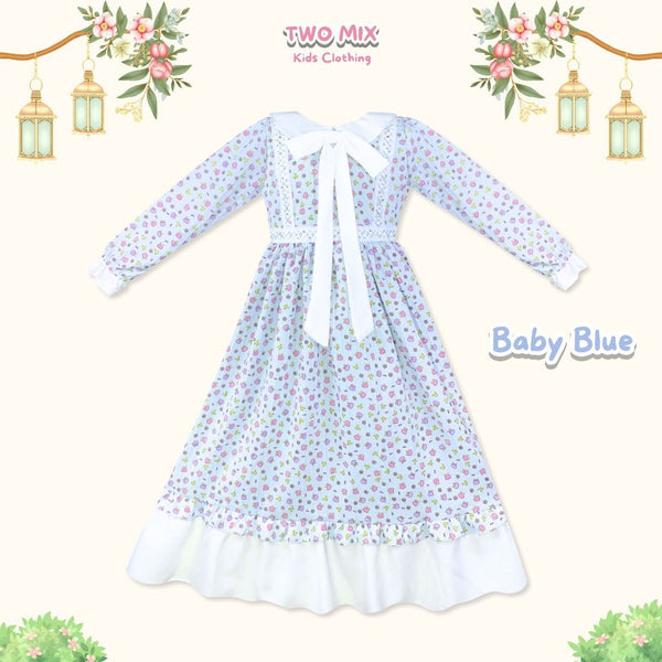 Two Mix - Airiana Gamis Baju Muslim Anak Perempuan Lebaran 2025 2-14 Tahun 4433