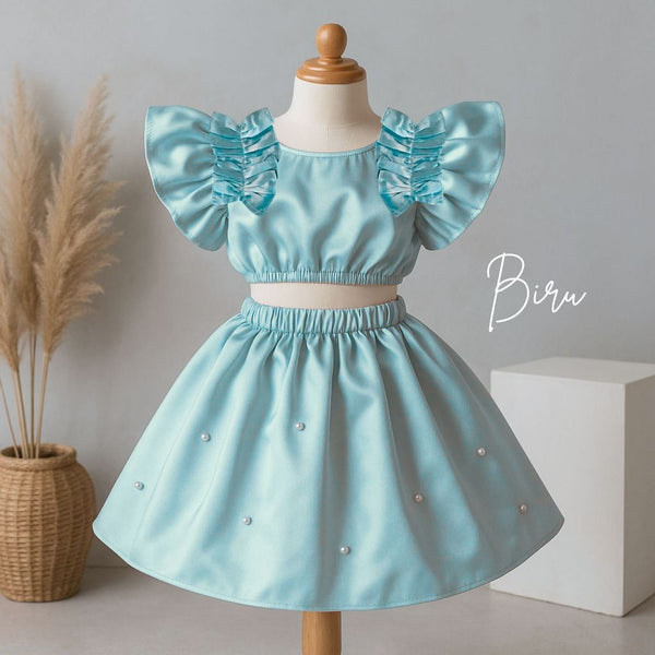 Two Mix - One Set Baby Anak Cewek Korean Style - Setelan Crop Top Mini Skirt 0-4 Tahun Y898
