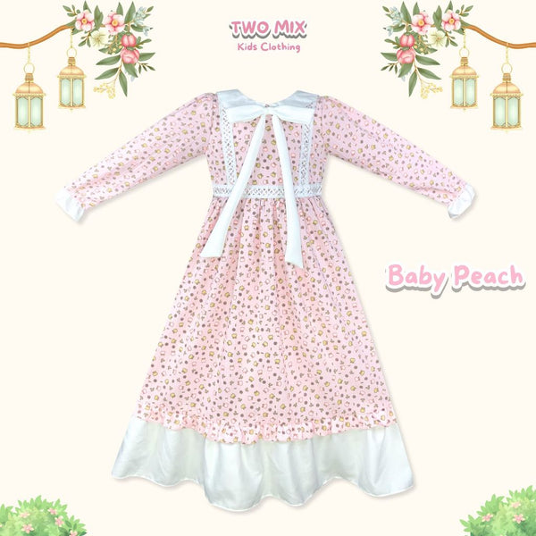 Two Mix - Airiana Gamis Baju Muslim Anak Perempuan Lebaran 2025 2-14 Tahun 4433