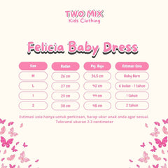 Two Mix - Felicia Baby Dress Anak Bayi Cewek Lucu Newborn 0-24 Bulan 4414