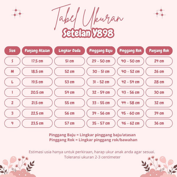 Two Mix - One Set Baby Anak Cewek Korean Style - Setelan Crop Top Mini Skirt 0-4 Tahun Y898