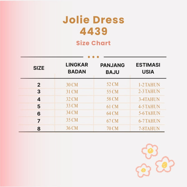 Two Mix - Jolie Dress Baju Anak Perempuan Bunga Lucu Usia 1-8 Tahun 4439