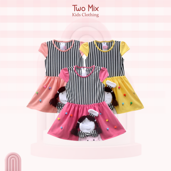 Two Mix Dress Anak 2974