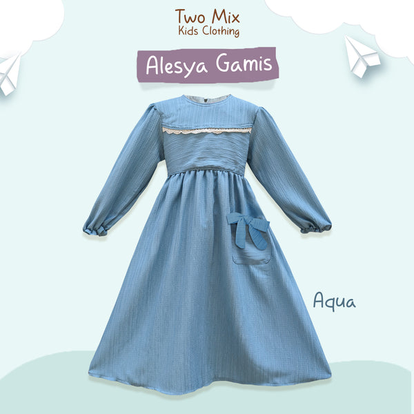 Two Mix - Raya Collection 2024 - Baju Muslim Alesya Gamis Anak Perempuan 1-12 Tahun 4397