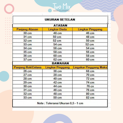 Two Mix Setelan Anak Perempuan 4066
