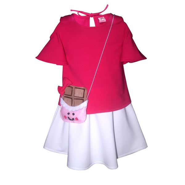 Two mix setelan anak perempuan GRATIS tas lucu usia 1-6 thn 4125