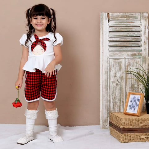 Two Mix Setelan Anak Perempuan Bahan Kaos Scuba Usia 1-8 Tahun 4196