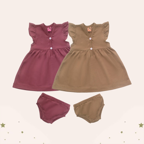 TWO MIX Short Sleeve Dress - Rok Bayi Perempuan - Rok Dress Anak Perempuan Rumah Santai usia 0-3 Tahun 4218