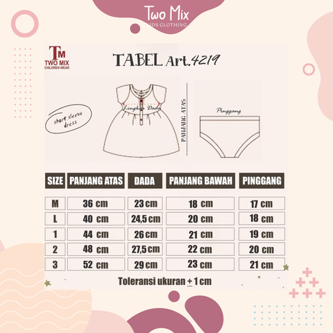 Two Mix Short Sleeve Dress Bayi - Dress Anak Perempuan 4219