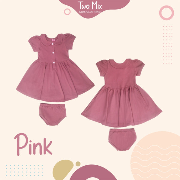 Two Mix Short Dress - Dress Bayi Perempuan - Rok Anak Perempuan 0Y - 3Y 4220