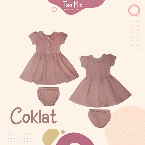Two Mix Short Dress - Dress Bayi Perempuan - Rok Anak Perempuan 0Y - 3Y 4220