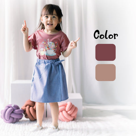 TWO MIX - Setelan Anak Perempuan Lucu Kaos 1-8 Tahun 4240