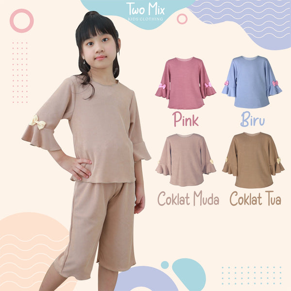 Two Mix Atasan Anak Perempuan / Blouse Anak Cewek / Blus Tops Kids Bahan Kaos Katun Usia 1-8 Tahun 4241