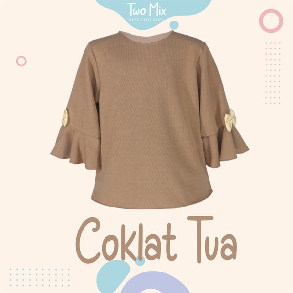 Two Mix Atasan Anak Perempuan / Blouse Anak Cewek / Blus Tops Kids Bahan Kaos Katun Usia 1-8 Tahun 4241