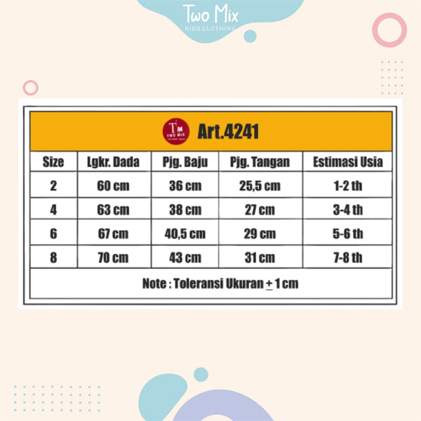 Two Mix Atasan Anak Perempuan / Blouse Anak Cewek / Blus Tops Kids Bahan Kaos Katun Usia 1-8 Tahun 4241